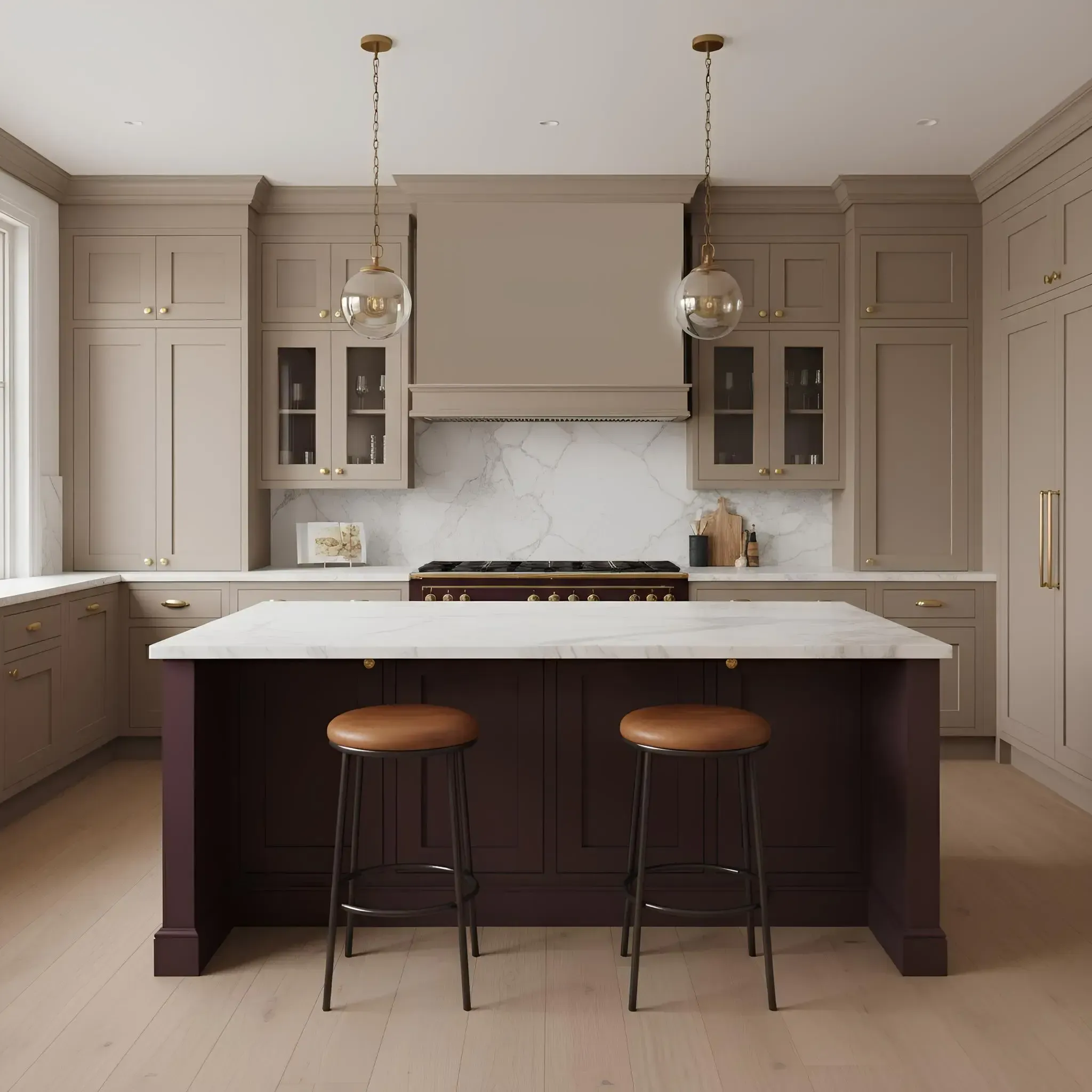 A_beautiful_taupe_kitchen_with_a_stunning_deep_burgundy_colored_range.webp